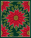 Crimson Floral Garden Poinsettia Rug