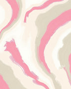 Soft Pink Beige Abstract Swirl Rug