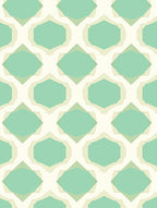 Soft Aqua Geometric Octagon Inlay Rug