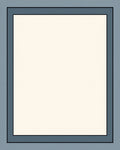 Simple Geometric Frame Ivory Blue Rug