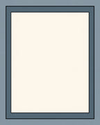 Simple Geometric Frame Ivory Blue Rug