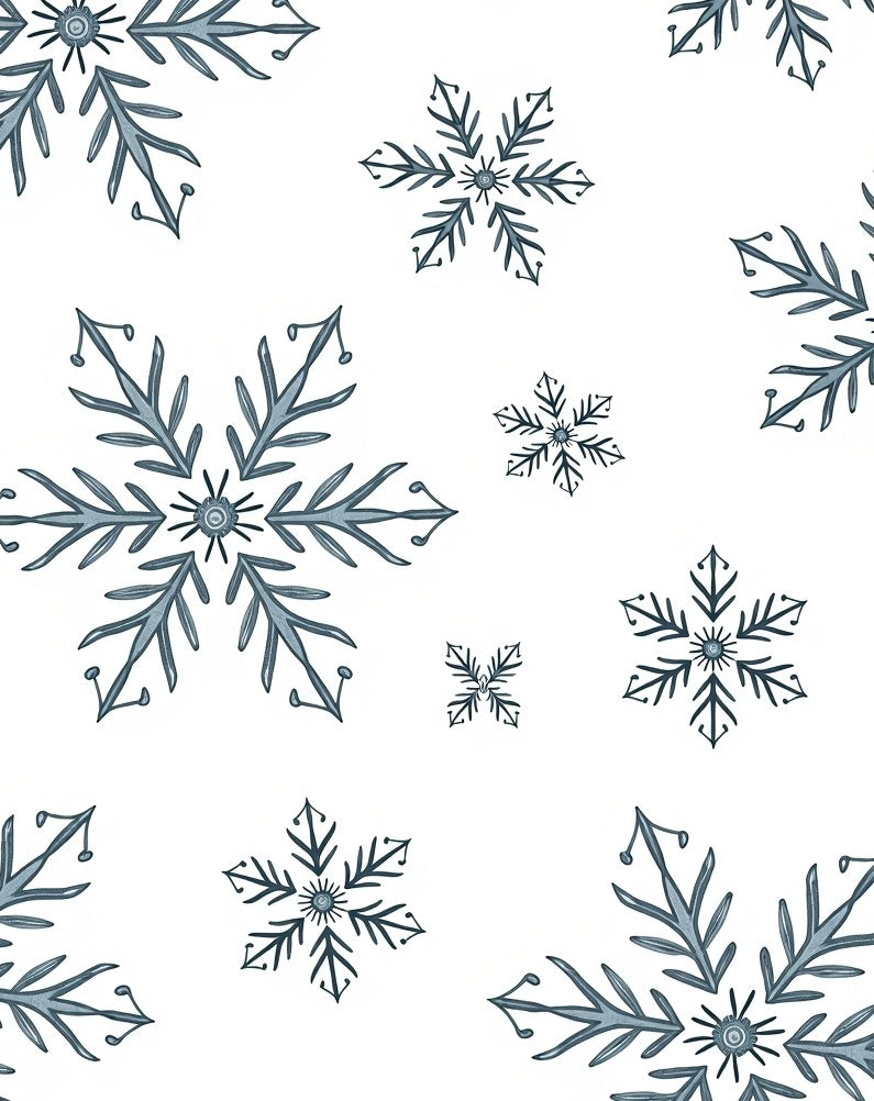 Classic Slate Blue Snowflake Scatter Rug