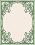Soft Green Floral Art Nouveau Frame Rug