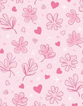 Sweet Pink Floral Hearts Scatter Rug