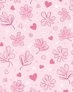 Sweet Pink Floral Hearts Scatter Rug