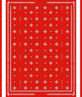 Bold Red Snowflake Geometric Rug
