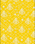 Golden Pine Tree Snowflake Lattice Rug