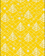 Golden Pine Tree Snowflake Lattice Rug