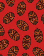 Red Tribal Medallion Repeating Pattern Rug