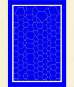 Modern Vivid Blue Hexagonal Network Rug