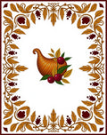 Autumn Cornucopia Leaf Border Rug