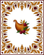 Autumn Cornucopia Leaf Border Rug