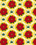Red Poinsettia Lattice Yellow Rug