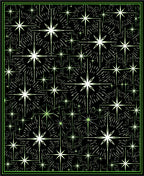 Radiant Starburst Black Green Rug