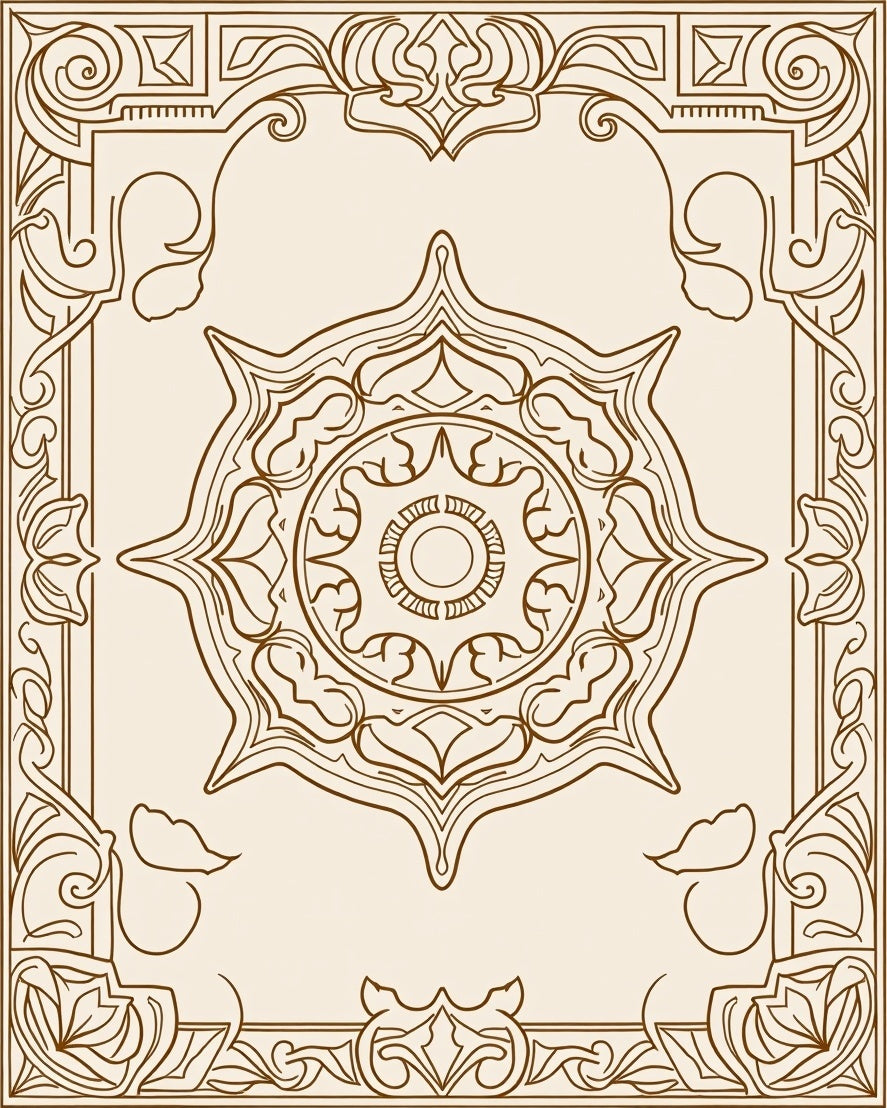 Vintage Neutral Lotus Medallion Rug