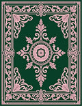 Emerald Pink Arabesque Medallion Rug