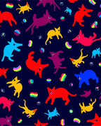 Vibrant Rainbow Creature Kaleidoscope Rug