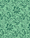 Verdant Emerald Leaf Swirls Rug