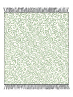 Cream Green Floral Swirl Rug