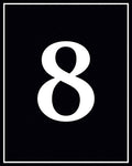 Bold Black White Number Eight Rug