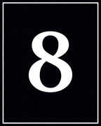 Bold Black White Number Eight Rug