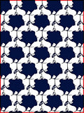 Bold Navy White Abstract Tile Rug
