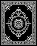 Black White Intricate Mandala Frame Rug
