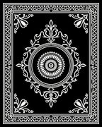 Black White Intricate Mandala Frame Rug