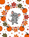Cute Mouse Pumpkin Leaf Garland Rug
