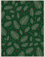 Forest Green Pine Sprigs Berry Rug