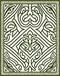 Dark Green Ornate Floral Medallion Rug