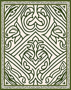 Dark Green Ornate Floral Medallion Rug