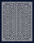 Deep Blue Intricate Ornamental Border Rug