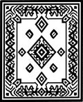 Black and White Diamond Medallion Rug