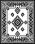 Black and White Diamond Medallion Rug