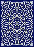 Classic Cream Navy Arabesque Rug