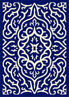 Classic Cream Navy Arabesque Rug