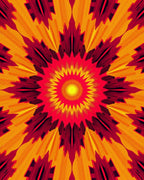 Vibrant Sunburst Radial Rays Rug
