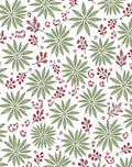 Hand Drawn Emerald Leaf Berry Burst Rug