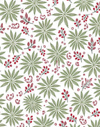 Hand Drawn Emerald Leaf Berry Burst Rug
