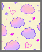 Lavender Clouds And Pink Hearts Rug