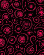 Crimson Swirl Eye Abstract Rug