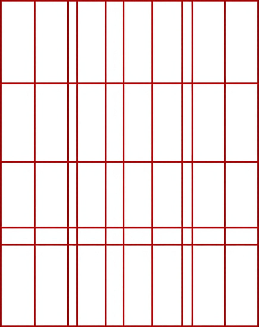 Crimson Red Rectangular Grid Rug