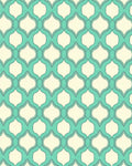 Aqua Cream Quatrefoil Geometric Rug