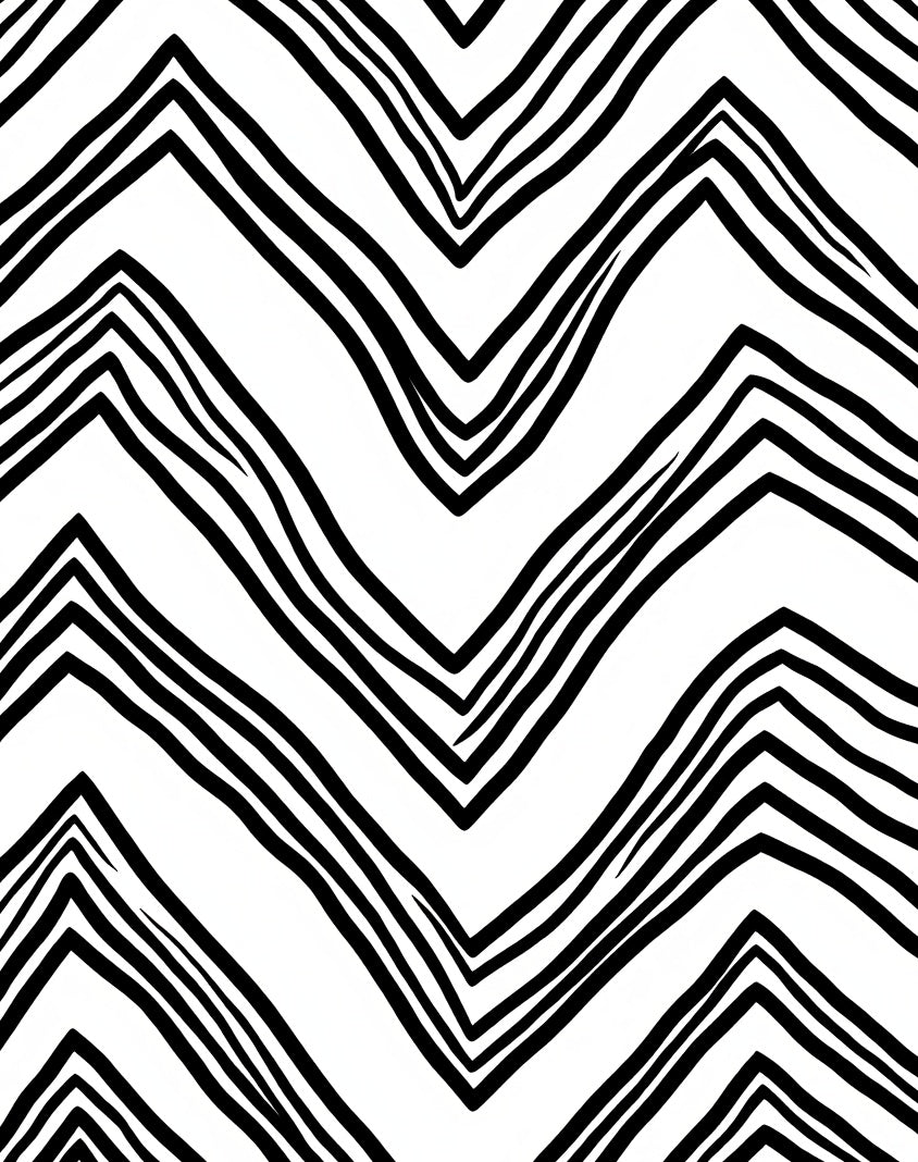 Chic Black White Zigzag Stripe Rug