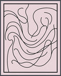 Soft Pink Black Swirl Abstract Rug