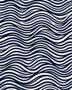 Classic Navy White Wavy Stripes Rug