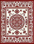Deep Red Stylized Floral Medallion Rug