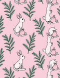 Pink Bunny Green Fir Branches Rug