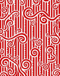 Red White Swirl Stripe Abstract Rug